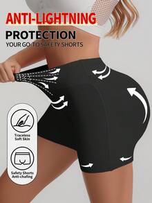 Women Seamless Underwear Slimming Shorts High Waist Shaper Panties Underware Safety Short Pants Ice Silk Women's Protective Pants No Rolling Bottoming Shorts Lingerie - Black - View 7