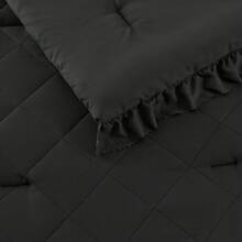 Elegant Phoebe 2/3 Pieces Mini Diamond Patterning Bedding Comforter Set,All Season Family Home Textile Fits Modern Bedroom Décor,2 Pieces For Twin-Twin XL Size And 3 Pieces For Full-Queen-King-Cal King Size, Mother's Day Thanks Giving Gifts - 黑色 - 查看 6