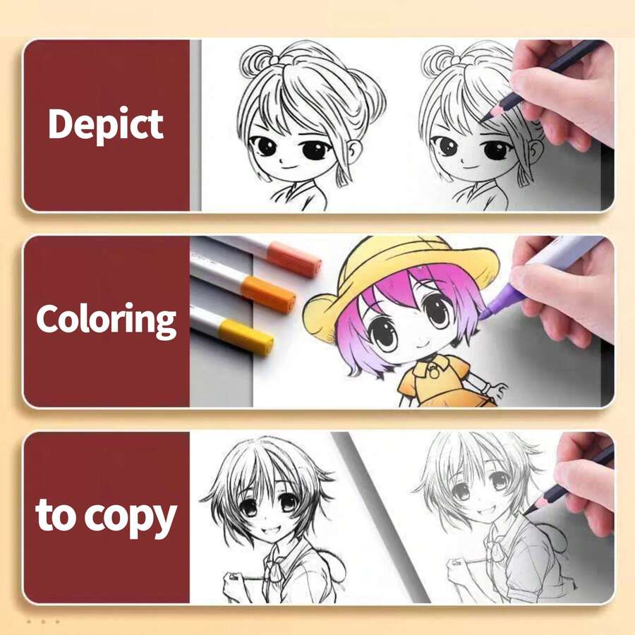 Sổ phác thảo thực hành vẽ nhân vật Manga/Anime 24 trang, luyện vẽ cho trẻ em, kiến thức cơ bản về vẽ, phác thảo đường nét, sách bài tập tự học vẽ và phác thảo.