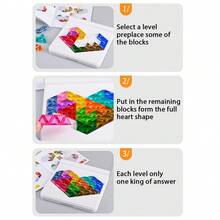 1件装高品质塑料拼图积木益智玩具，经典彩色六边形、星星和心形图案，有助于逻辑思维训练和记忆力提升，是送给儿童、成人和节日聚会的理想礼物。
