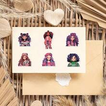 50PCS Ins Style Dopamine Dressing Girl Stickers Aesthetic Decals Laptop Notebook Phone Case Suitcase Water Cup Decoration Sticker Scrapbook Supplies Scrapbook Stationery - Multicolor - View 6