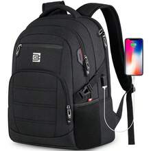 1PC Bagsure Travel Laptop Backpack, Business Water Resistant Laptop Backpack With USB Charging Port, College Bag For Men & Women - 黑色 - 查看 13