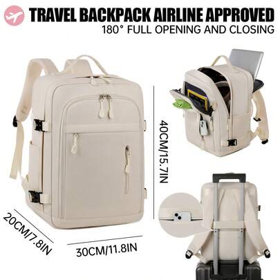 Myco Viz Air 40x30x20厘米可转换式个人物品/随身行李/旅行背包，适合短途旅行，可轻松放入座位下方，可容纳14英寸笔记本电脑，便携，男女通用纯色，旅行/拉杆/符合TSA规定的飞机背包/书包