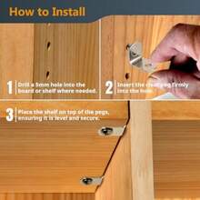 POWERTEC QP1106 - Estantes de estante de 1/4 pulgadas, 100 unidades, clavijas de soporte en forma de cuchara, estantes de gabinete de cocina, estantería, clóset y muebles, soportes de estantes chapados en ní(Forma de L con agujero 50pk 5 mm) - Tipo 3 - Ver 5