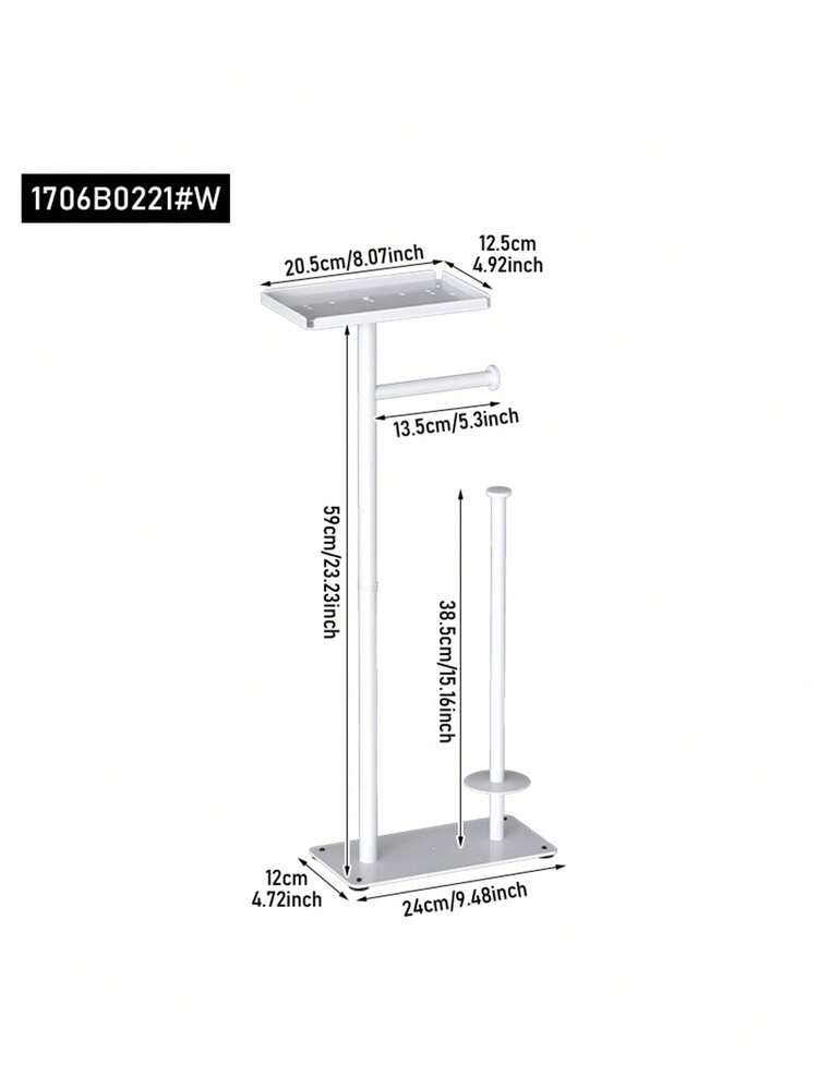 1个立式卫生纸架 - 浴室用品，带稳固底座和顶层搁板的卫生纸收纳架，方便整理纸巾，浴室储物柜，卫生纸整理器，节日礼物 - 彩色 - 查看 3