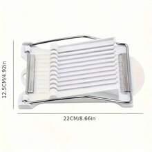 1PC Stainless Steel Spam & Egg Slicer - Manual Kitchen Tool With Non-Slip Base | Perfectly Slicing Luncheon Meat, Hard Boiled Eggs, Fruits | Dishwasher  & Easy To Clean - White - View 1