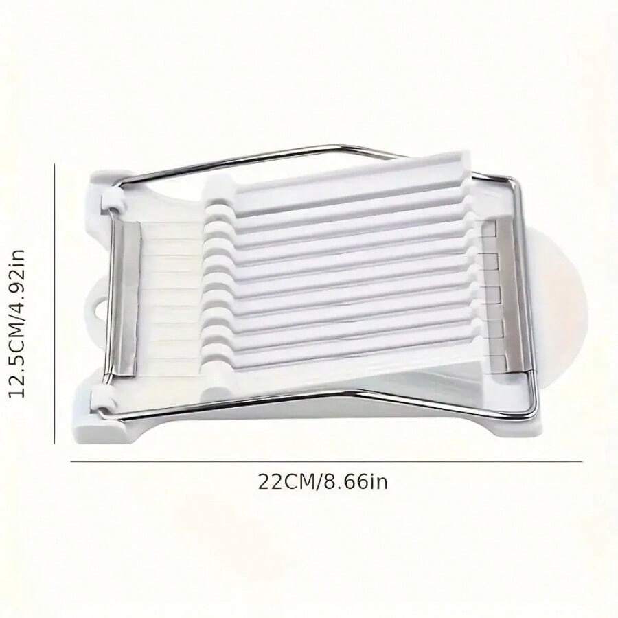 1PC Stainless Steel Spam & Egg Slicer - Manual Kitchen Tool With Non-Slip Base | Perfectly Slicing Luncheon Meat, Hard Boiled Eggs, Fruits | Dishwasher  & Easy To Clean - White - View 1