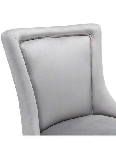 Luxurious Dining Stoel (Kitchen Chair, Living Room Pieces), Upholstered Nailhead Solid Wood Legs, Fluwelen Upholstery, Grijs view 9