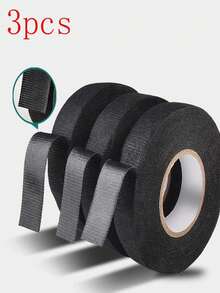 15M Automotive Flocked Wiring Harness Tape, Flame Retardant Flocked Cloth Tape, Black Polyester Flocked Wrap Tape