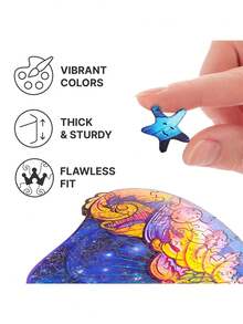 1pc Elegant Wooden Peacock Puzzle, Adult Stress Relief Circular Puzzle, Family Leisure Toy, Christmas, Birthday Gift For Friends, Wooden Puzzle 3d, Wooden Puzzle>Adults Puzzles, Birthday,Puzzle,Puzzles,Wooden Puzzle - Apricot - View 6