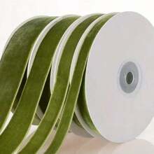 1 قطعة شريط ملون غير مرن بطول 4.57 متر أحادي الجانب، شريط مخمل ساتان، شريط مخمل ساتان، عقدة الفراشة DIY للملابس (باستثناء لفة الأنبوب الورقي، قد يختلف الطول قليلاً بسبب القياس اليدوي)