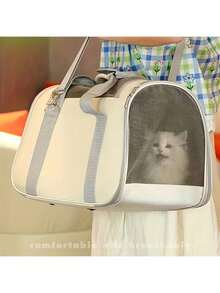 1pc Foldable Breathable Pet Carrier Backpack, Suitable For Small Dogs And Cats, Portable Sling Bag