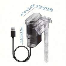 One Mini USB Powered Aquarium Filter Pump With External Waterfall Design - A Compact Aquarium Filter For Both Freshwater And Saltwater Aquariums, Easy To Install, Electricity-Free, Durable And Portable, Suitable For Home, Office Or Outdoor Use. Aquarium Filter Pump, Home Waterfall, Modern Aesthetics, Transparent Design, Aquarium Filtration System - Multicolor - View 3