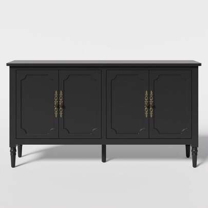 Sideboard Buffet Cabinet With Storage, 56'' Modern Cabinet With 4 Doors And Adjustable Shelves, Accent Cabinet For Entryway, Dining Room, Living Room, Bedroom