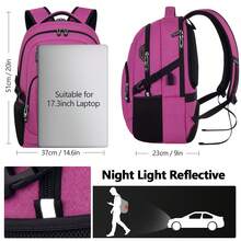 UKEIN 1PC Bagsure Travel Laptop Backpack, Business Water Resistant Laptop Backpack With USB Charging Port, College Bag For Men & Women - Màu đỏ - Xem 6