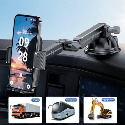 Nuevo soporte para teléfono de coche, soporte universal para teléfono de camión de uso intensivo para el salpicadero, brazo de soporte extendido y reforzado, ventosa agrandada para mayor estabilidad, compatible con teléfonos de 4 a 7.5 pulgadas