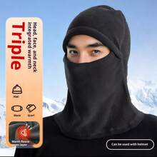 1pc Autumn/Winter Thermal Lined Ski Mask, Windproof Warm Balaclava For Hiking, Cycling, Multi-Functional Sports Headwear