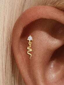 1件925纯银耳骨耳环，简约设计，适合日常佩戴，也可作为新娘首饰或精致配饰。 - 金色 - 查看 21