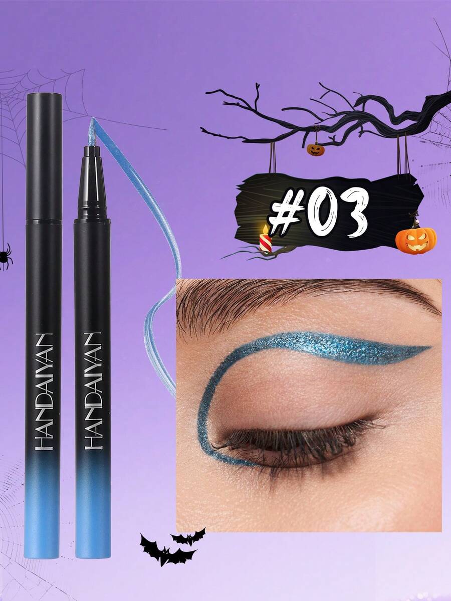 HANDAIYAN Waterproof, Smudge-Proof, Quick-Drying Metallic Colored Eyeliner Pencil, Long-Lasting Pearlescent Finish, Suitable For Halloween, Costume Parties, Christmas, Autumn/Winter Makeup - 03 - Xem 1