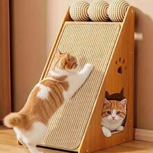 1PC Sisal Cat Scratching Pad With Hook And Loop, A Durable, Scratch-Resistant, Wall-Mounted Pet Pad Suitable For Sofas, Table Legs, Beds, Walls, And More. Perfect For Cat Lovers. - Multicolor - View 2