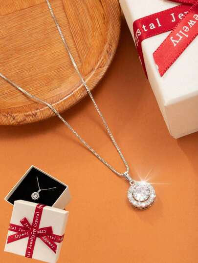 1 Peça Caixa de Presente Personalizada Colar Pingente em Forma de Coração Noite Eterna Infinita, Joia Comemorativa de Feriado Adequada para Presente de Família e Amigos