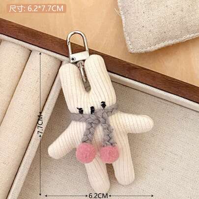 Cute Plush Animal Doll Keychain, New Fashion Bag Charm Pendant, Adorable Stuffed Toy Hanging Decoration,  Backpack Accessory Gift For Girls And Women