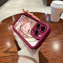Funda de teléfono con patrón de chica anime para iPhone 16, sensación suave, 12MINI, parejas, 14PROMAX, diseño de protección de lente de cobertura completa, 11PRO negro, 11PROMAX, fundas de teléfono lindas 14PLUS, 15PROMAX estéticas, 14PRO para mujeres, 12PROMAX a prueba de golpes y anti-caída, 12PRO para hombres, 16PROMAX TPU grueso, 16PLUS único, 13/11/XR/15PLUS/15/XSMAX/XS/16/16PRO/14/13PROMAX/15PRO/12/13MINI/13PRO - Marrón - Ver 2