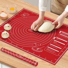 1pc EVA Material Baking Mat, Non-Slip, With Size Markings, Reusable, Suitable For Baking, Rolling Dough, Kneading, Bread, Candy, Cookie And Pastry Making, Kitchen Cooking, Baking Tools, Kitchen Gadgets, Kitchen Accessories, Household Kitchen Supplies, Baking Supplies, Baking Equipment, Bread Making - Red - View 1