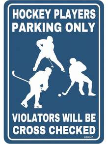 Vintage Metal Tin Sign Hockey Players Only Sign Hockey Lover's Decor Ice Hockey Player's Sports Room Signs Hockey Gifts For Boys Bedroom 8X12 Inch - 1 - 查看 1