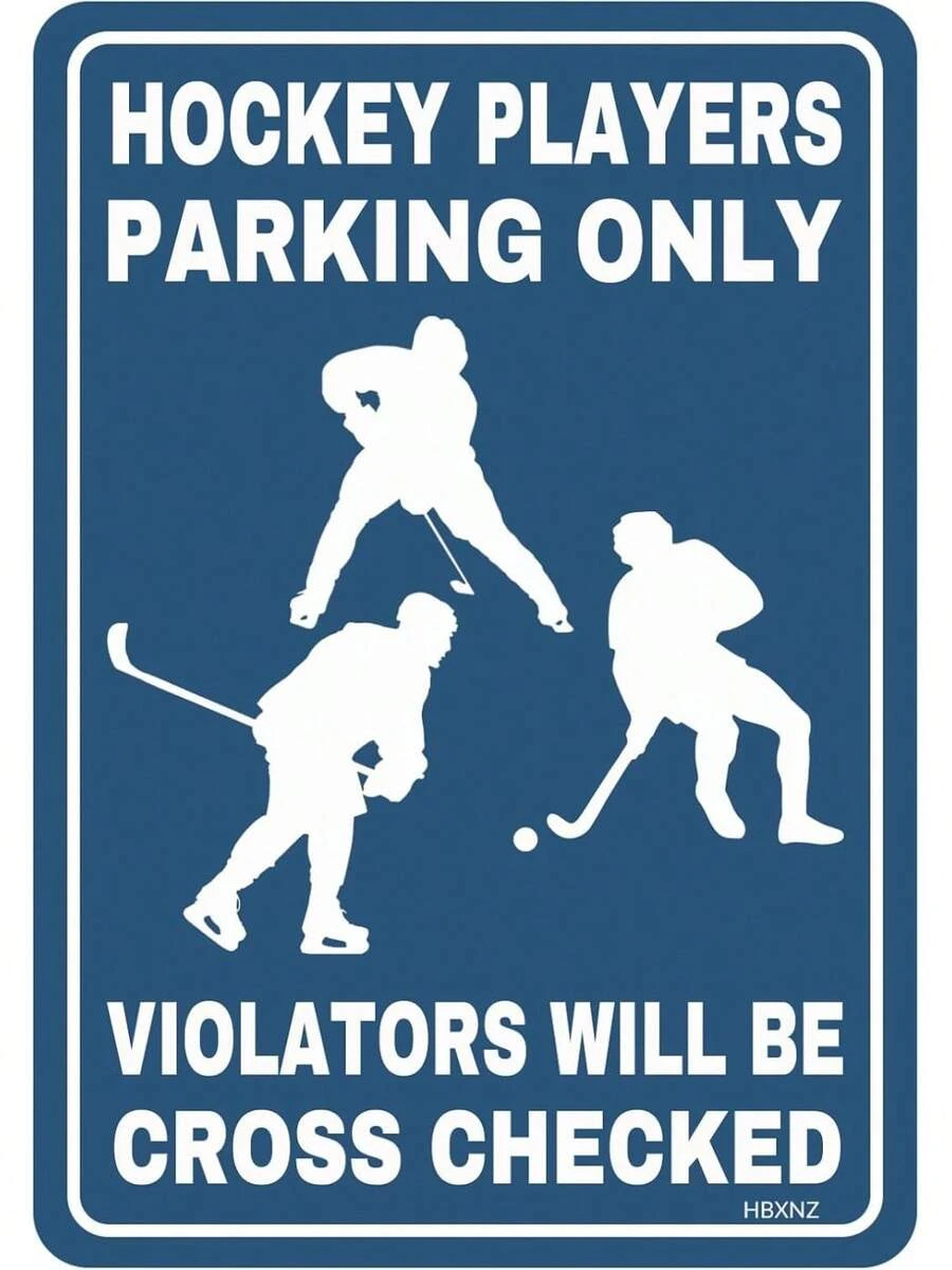 Vintage Metal Tin Sign Hockey Players Only Sign Hockey Lover's Decor Ice Hockey Player's Sports Room Signs Hockey Gifts For Boys Bedroom 8X12 Inch - 1 - 查看 1