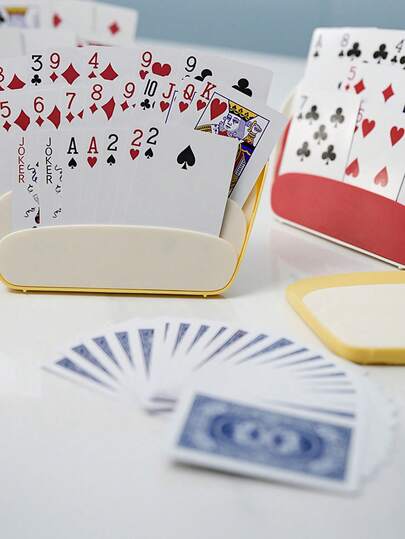 Draagbare pokerkaarthouder (1/2/4 stuks) - Met vrije handen, stabiel en antislip ontwerp, geschikt voor kleine handen, essentieel voor reizen en familiespellen, pokerkaarthouder, kaarthouder, kaartopslag