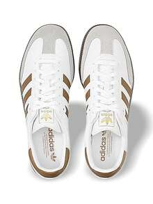 Adidas SAMBA OG 经典复古休闲男士运动鞋吸汗透气百搭纯色标志易洗速干运动户外跑步日常上学男款白色/卡其色 JH8796 - 白色/卡其色 - 查看 4