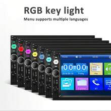 Reproductor multimedia para coche de 7 pulgadas con CarPlay, control central, radio universal, doble DIN, 2 DIN, Bluetooth, MP5 - Negro - Ver 6