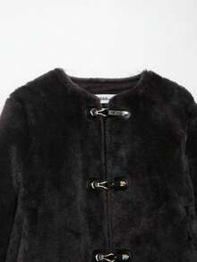 Fashionable Versatile Solid Color Jacket, Suitable For Commuting, Autumn/Winter - Black - View 7