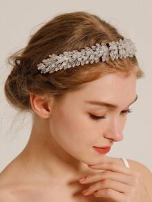 1pc Acrylic Beaded Headband, Handmade Elegant Bridal Hair Accessory, Luxury Women's Decorative Hairpiece, Anniversary Gift
