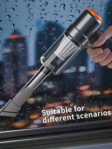 Upgraded 3-In-1 Car Vacuum Cleaner With Suction, Blowing, And Charging. This Rechargeable Cordless Mini Vacuum Features Powerful Suction. Perfect For Cleaning Your Car, Office, Or Home. Also Suitable For Outdoor Camping And Inflating/Blowing. - 黑色 - 查看 11
