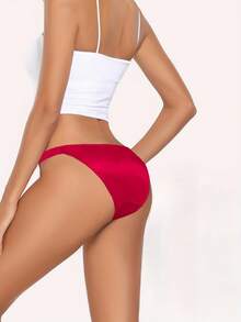 6 Pack Women's Thongs Bikinis Comfortable And Breathable Fashionable Rhinestone Pattern Close-Fitting Solid Color Womens Underwear Soft Fabric Rich Colors Casual Style Suitable For Sports Scenes Work And Daily Wear - 混合色 - 查看 2