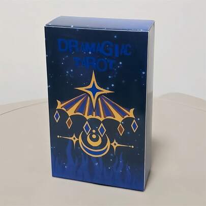 新款戏剧塔罗牌，78张卡牌，卡通蓝色版，适合初学者和爱好者，便携式占卜游戏，圣诞节、万圣节、感恩节的理想礼物