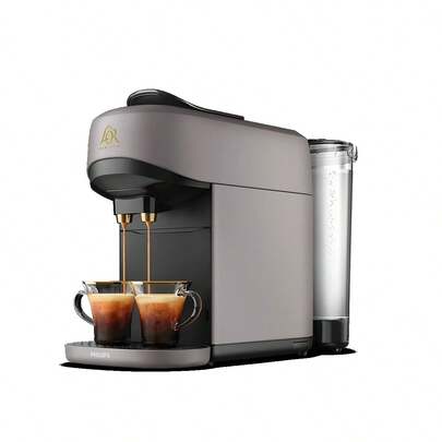  Cafetera de cápsulas Philips L'Or Barista Absolu, café caliente y con hielo, 19 Bares de presión, 18 tipos de café, 6 recetas de café con hielo, Sabor más intenso y atrevido, Reconocimiento de cápsula doble, Versátil depósito de agua móvil de 1,2L, permite cápsulas L'OR Barista XXL y L'OR Espresso, así como las cápsulas Nespresso Original. ✅ Entrega 24/48h