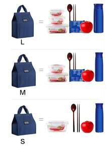 1/3 Peças Bolsa Térmica para Almoço Azul Marinho, Adequada para Adultos, Bolsa Térmica Reutilizável e Fofa para Almoço - Bolsa Térmica Isotérmica à Prova de Vazamentos, Grande Capacidade, Ideal para Trabalho/Viagem/Recipiente de Almoço Frio para Escritório, Bolsa Térmica para Almoço, Bolsa Térmica Isolada, Bolsa Térmica Refrigerada, Lancheira para Mulheres, Homens, Essenciais de Viagem - Multicolorido - Visão 4