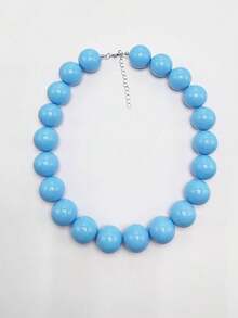 1pc Bohemian Style Plastic Acrylic Colorful Handmade Beaded Geometric Necklace, Summer Fashion Accessory, Gift For Women, Suitable For Beach And Daily Wear - Resin Hand-beaded Necklace - View 13