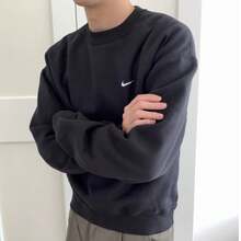 Nike Club 男女款圆领休闲保暖长袖运动衫 - 916609-010 - 黑色 - 查看 6