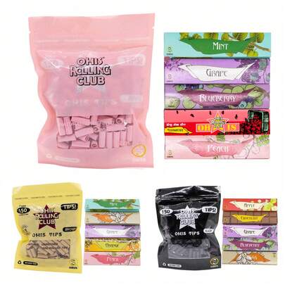 6 pièces Set d'accessoires portable, papiers à rouler à motifs, 120 pièces grands filtres, papiers à rouler de grande taille 110 mm, combustion uniforme, accessoires, idéal pour les cadeaux de vacances et de fête, Noël