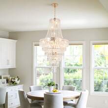 21.65 Inch Modern Luxury Golden Crystal Chandelier, 15 E14 Lamp Holders, Suitable For Living Room, Dining Room, Bedroom, Duplex Building Corridor (Excluding Light Source) - 金色 - 查看 3