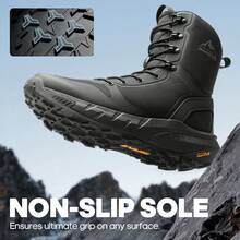 Men's Military Tactical Boot Lightweight Comfortable Boots For Work All Day Side Zipper Motorcycle Combat Hiking Boots Metrostrike(8-9 Inches) - 黑色 - 查看 2