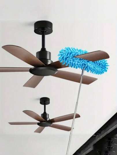 Heavy-Duty Retractable Cleaning Duster With Adjustable Length And Long Ergonomic Handle - Heavy Base For Stability, Snowflake Microfiber Head And Telescoping Pole For Ceiling Fans, Furniture, Electronics, Lamps - Ideal For Home And Commercial Use - Durable Plastic Construction For Easy Storage And Maintenance - Perfect For Hard-To-Reach Areas - Removes Dust, Allergens, Dirt