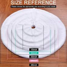 Christmas Mini  Tree Skirt Small Faux Fur Tabletop Christmas Tree Skirt 15 Inch Xmas Tree Rug White Christmas Decorations Tree Ornaments For 2 Ft Tree - 白色 - 查看 4