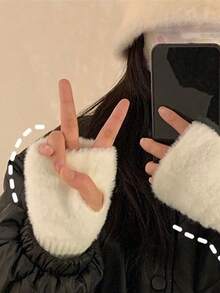 1 paire/2 paires de gants sans doigts thermiques pour femmes, mitaines tricotées courtes pour garder les mains au chaud tout en laissant les doigts libres. Idéal pour le bureau, l'école, l'écriture, les sports d'hiver en extérieur et le port quotidien en automne/hiver. Indispensable pour la chaleur de la Saint-Valentin. Aventure en plein air, fournitures de camping pour garder les mains au chaud, protéger la paume de la main pour garder les doigts flexibles. - Multicolore - Voir 2