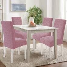 YSTYLE Chair Covers With Backrest 2/4/6 Pieces, Stretch Chair Covers, Living Room Kitchen Chair Covers, Universal Cat Scratch-Resistant Chair Cover, Modern Stain-Resistant Chair Cover - Pink - View 2