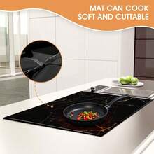 Large Induction Hob Protector Mat 52x78cm,Induction Hob Cover - Cooktop Scratch Protector - For Induction Stove,Multifunctional Silicone Mats - Black - View 3